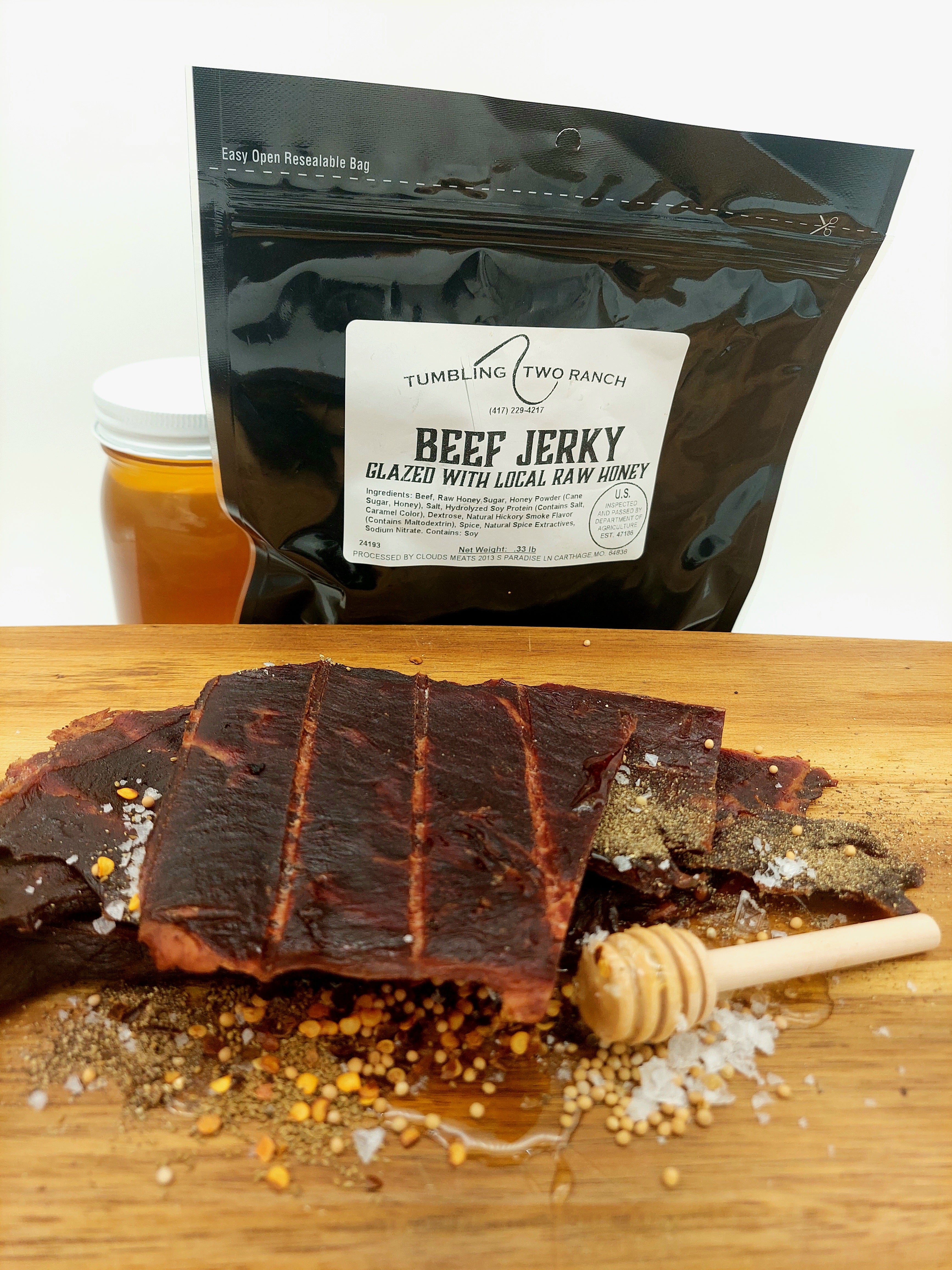 Beef Jerky Glazed with Raw Honey